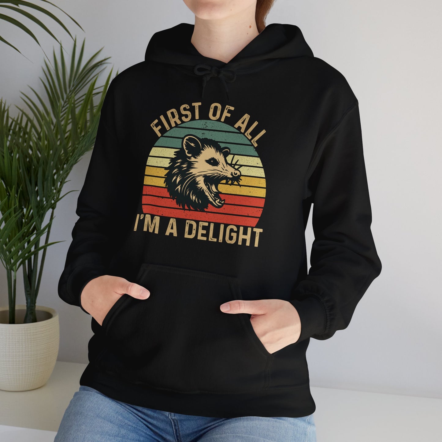 Vintage Opossum Unisex Hoodie - I'm a Delight
