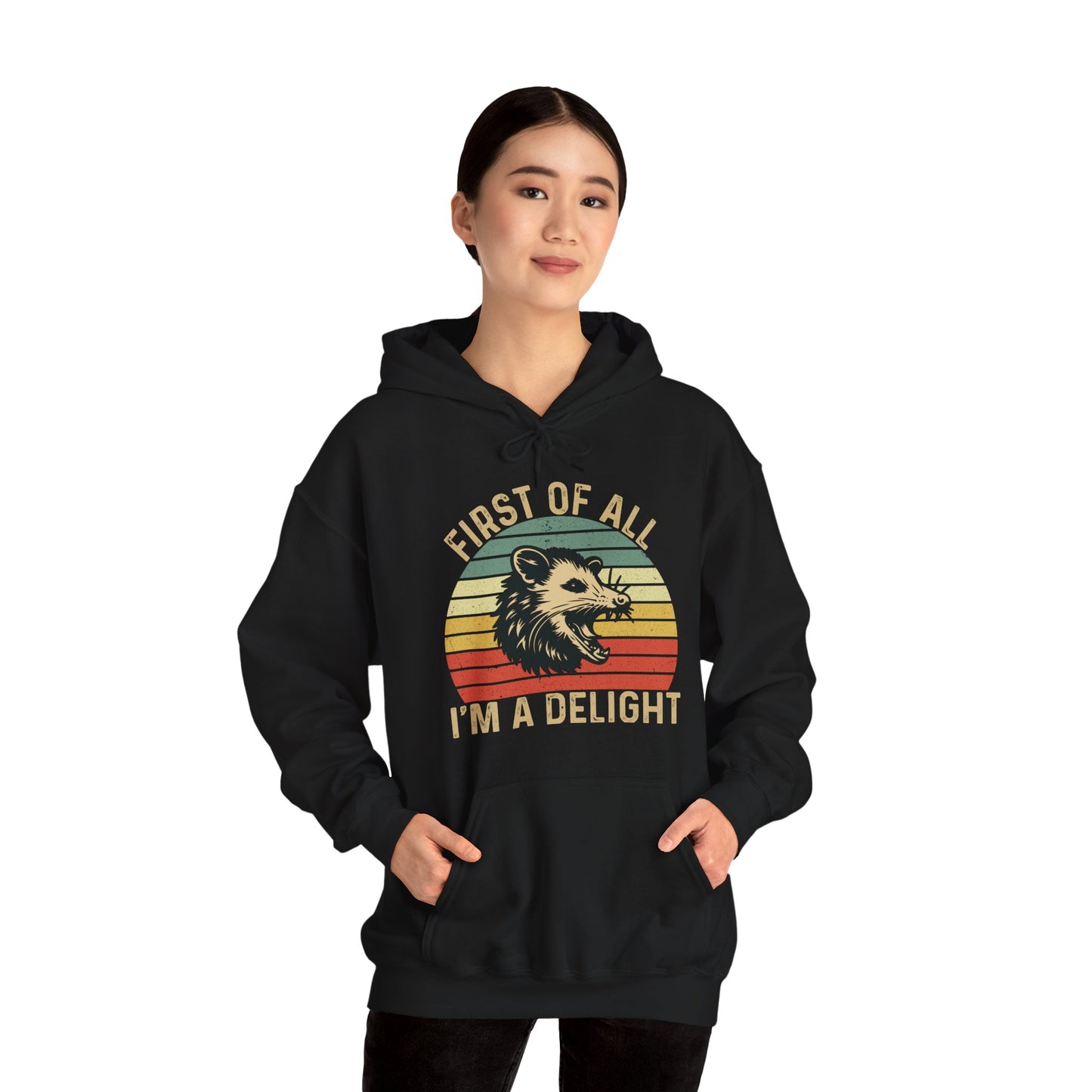 Vintage Opossum Unisex Hoodie - I'm a Delight