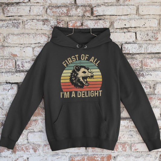 Vintage Opossum Unisex Hoodie - I'm a Delight