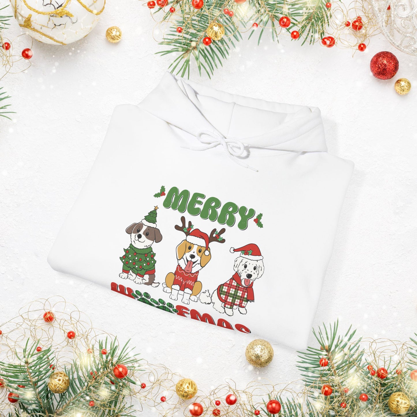 Merry Woofmas Holiday Dog Hoodie