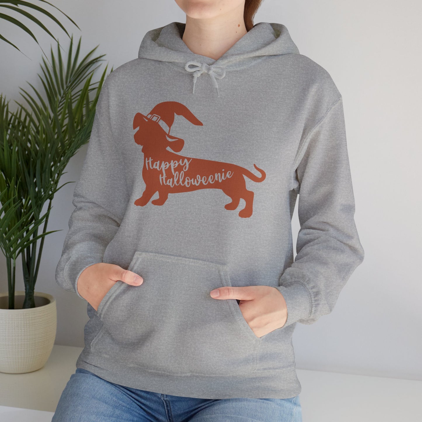 Hooded Sweatshirt - Dachshund Silhouette Happy Halloweenie