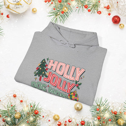 Holly Jolly Dog Mom Christmas Hoodie