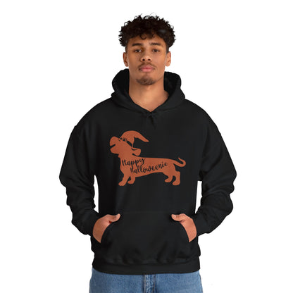 Hooded Sweatshirt - Dachshund Silhouette Happy Halloweenie