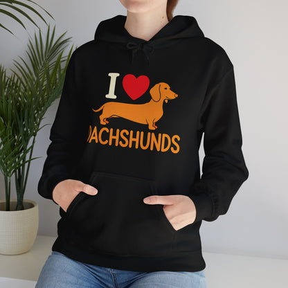 "I Love Dachshunds" Unisex Hoodie