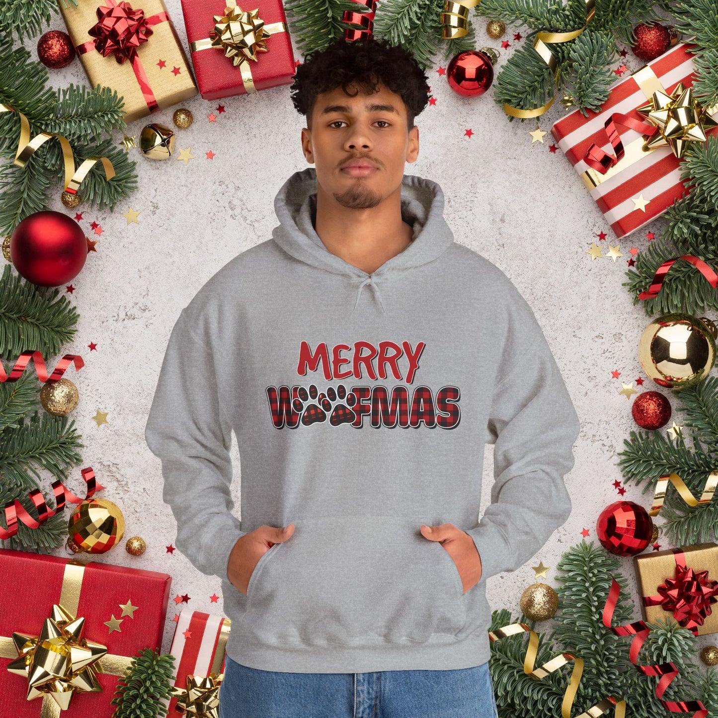 Merry Woofmas Holiday Dog Hoodie