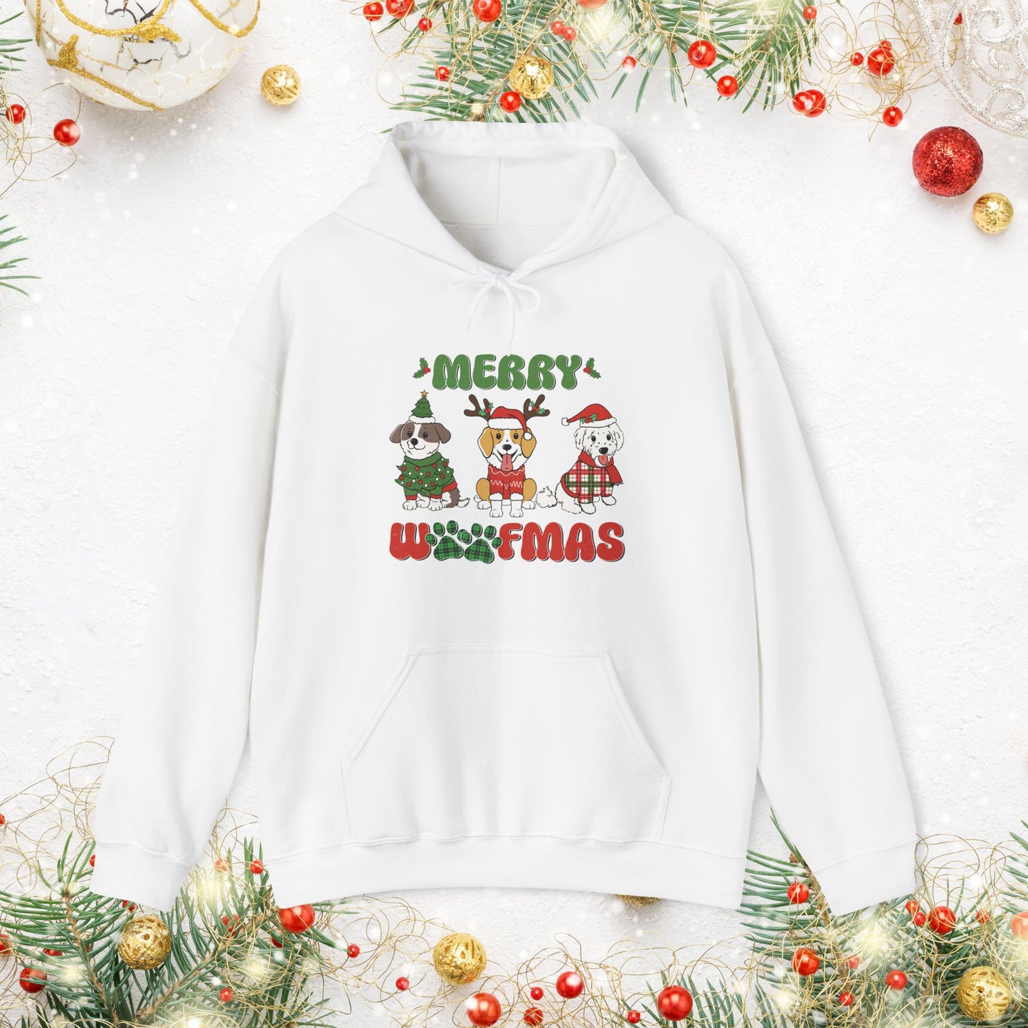 Merry Woofmas Holiday Dog Hoodie