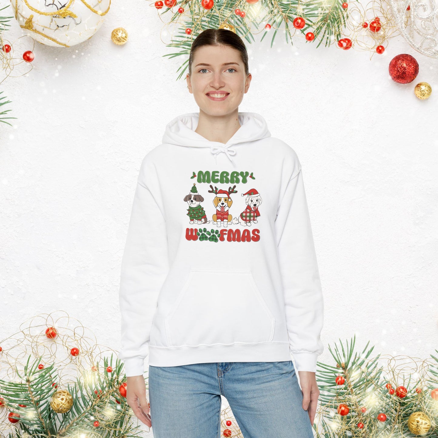 Merry Woofmas Holiday Dog Hoodie