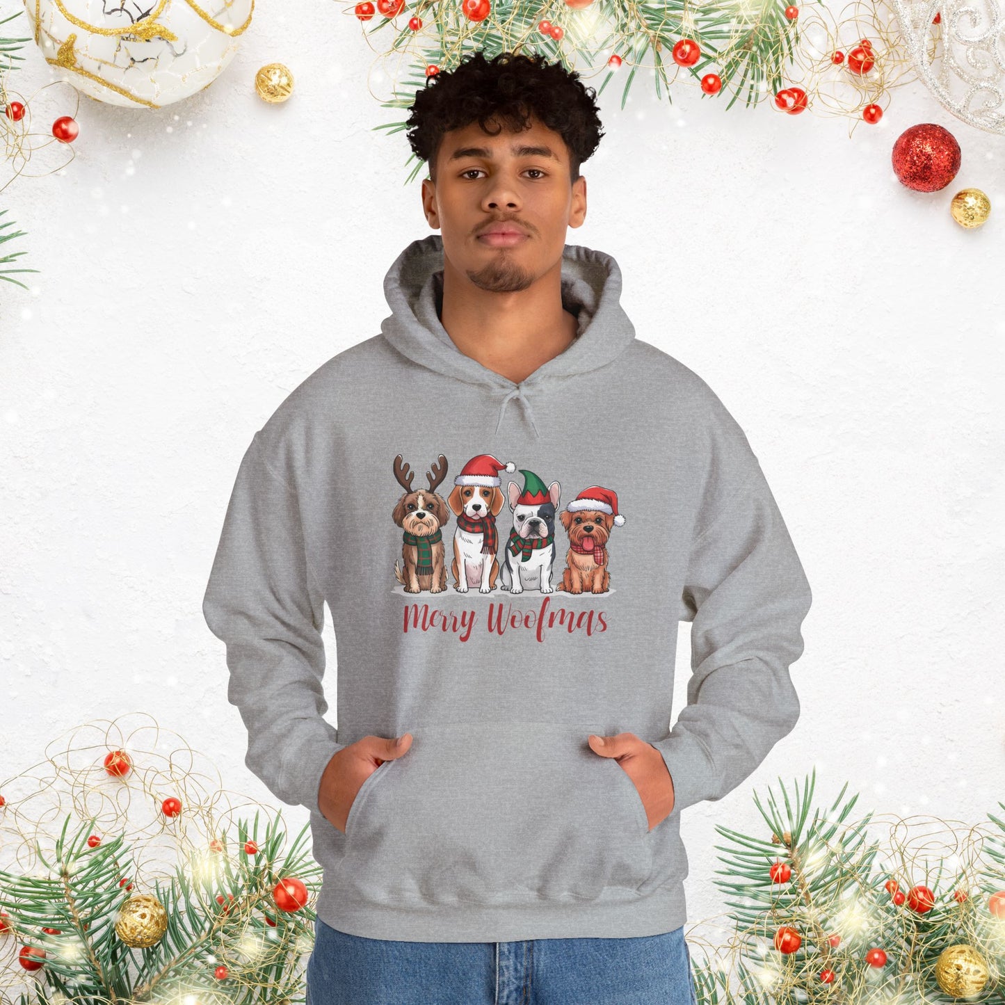 Merry Woofmas Holiday Dog Hoodie