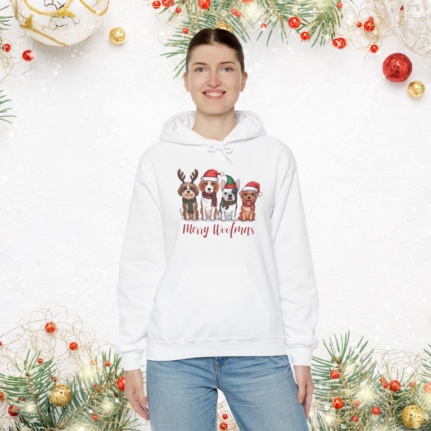 Merry Woofmas Holiday Dog Hoodie