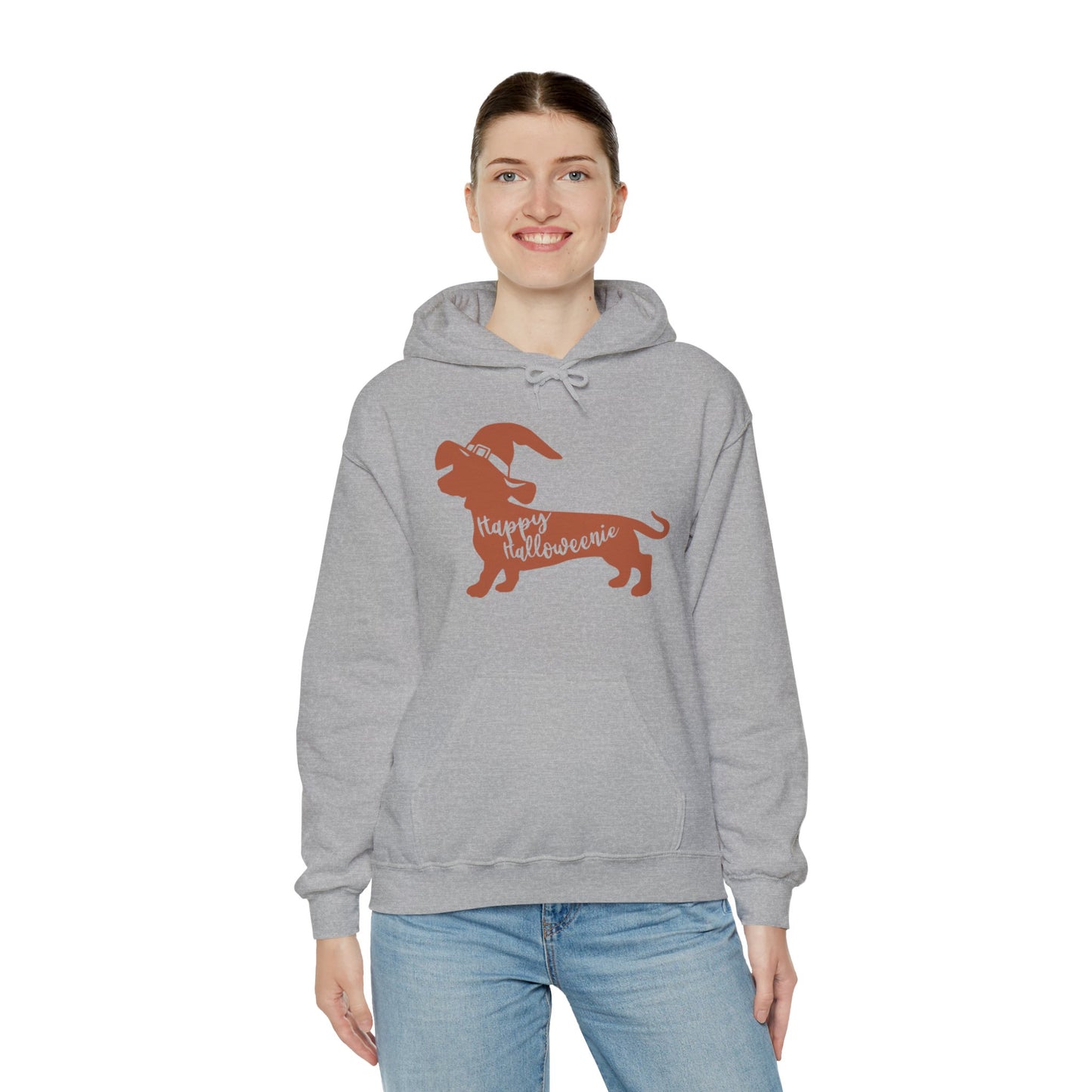 Hooded Sweatshirt - Dachshund Silhouette Happy Halloweenie