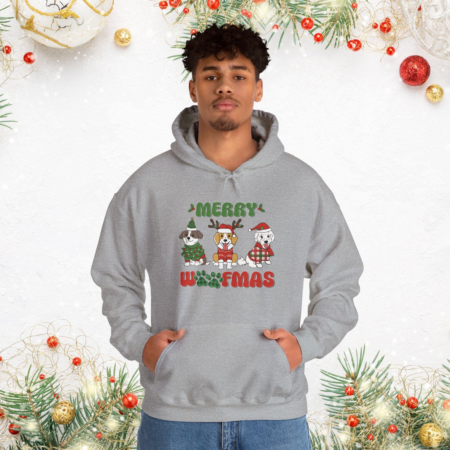 Merry Woofmas Holiday Dog Hoodie