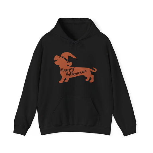 Hooded Sweatshirt - Dachshund Silhouette Happy Halloweenie