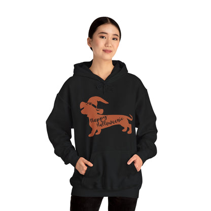 Hooded Sweatshirt - Dachshund Silhouette Happy Halloweenie