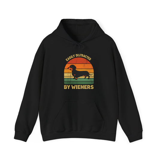 Easily Distracted by Wieners - Cozy Dachshund Hoodie