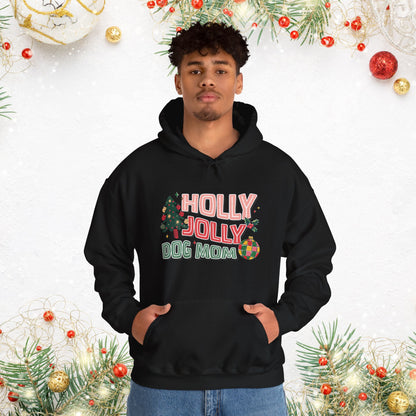 Holly Jolly Dog Mom Christmas Hoodie