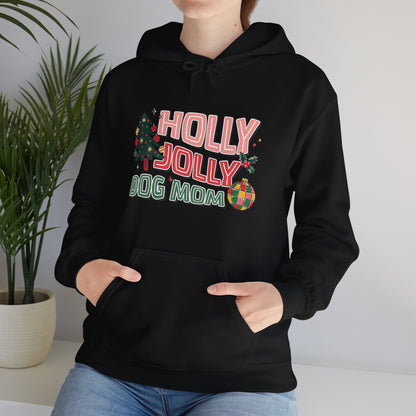 Holly Jolly Dog Mom Christmas Hoodie