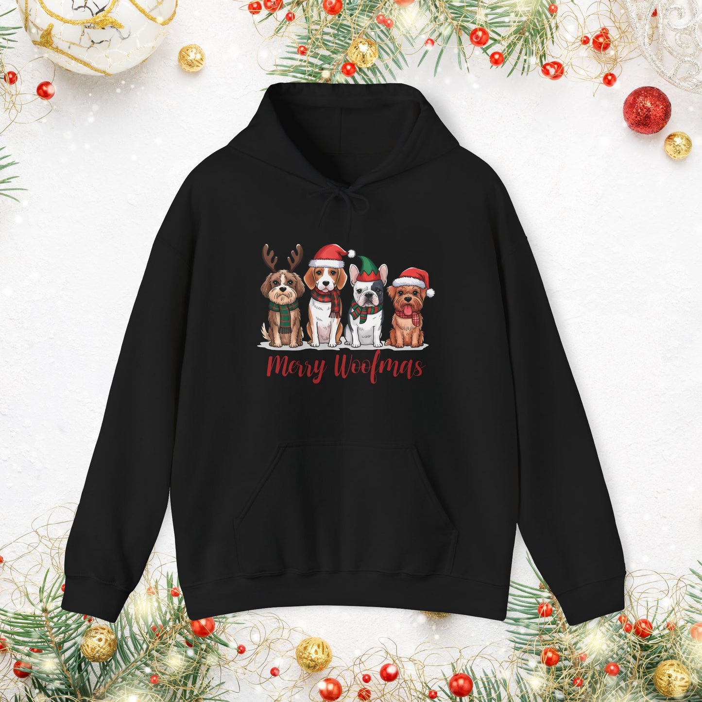 Merry Woofmas Holiday Dog Hoodie